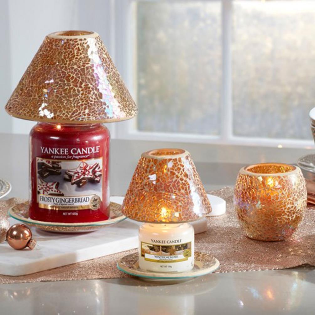 Yankee Candle Glam Mosaic Gold Small Shade & Tray Set Extra Image 3